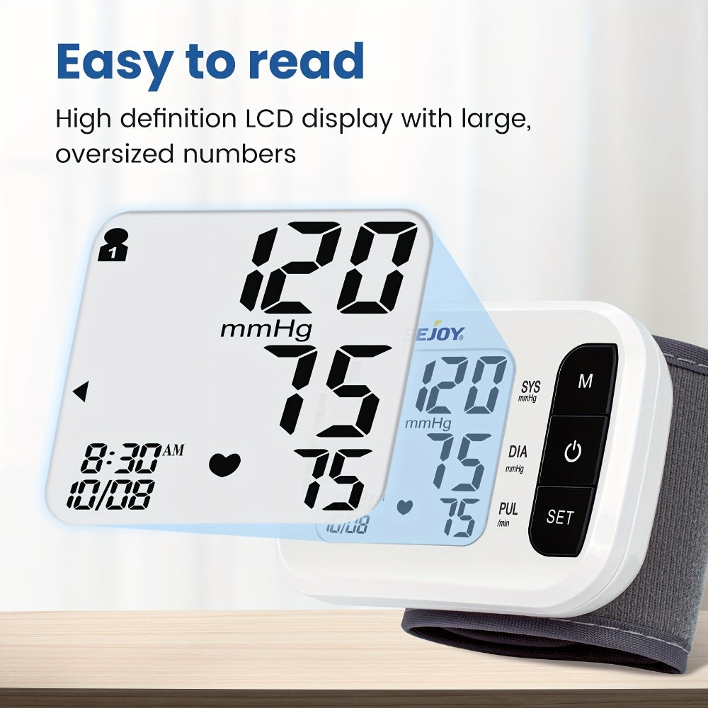 Wrist Blood Pressure Monitor, Portable & Accurate for Home Use & Travel (Blue / White / Black / Purple)