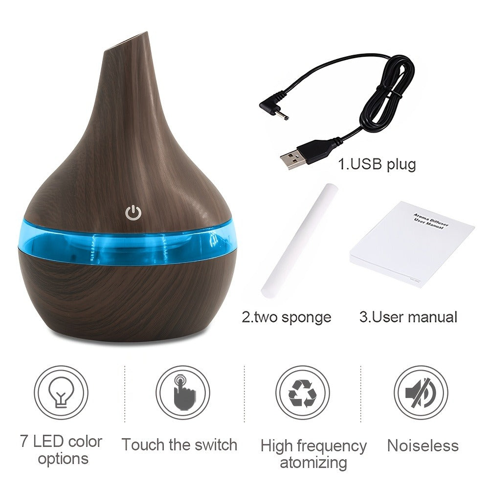 2-Pack Cool Mist Humidifier & Aromatherapy Essential Oil Diffuser with 7-Color Lights