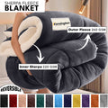 480GSM Sherpa Fleece Blanket – Double-Sided Heavy Warm Throw for Couch, Bed & Travel, Reversible All Season, 13 Colors, 3 Sizes