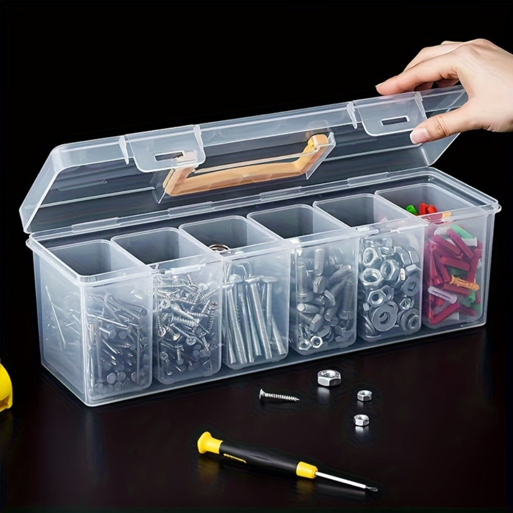 Organizer Box Set with Multi-Compartment Hardware Organizer for Screws