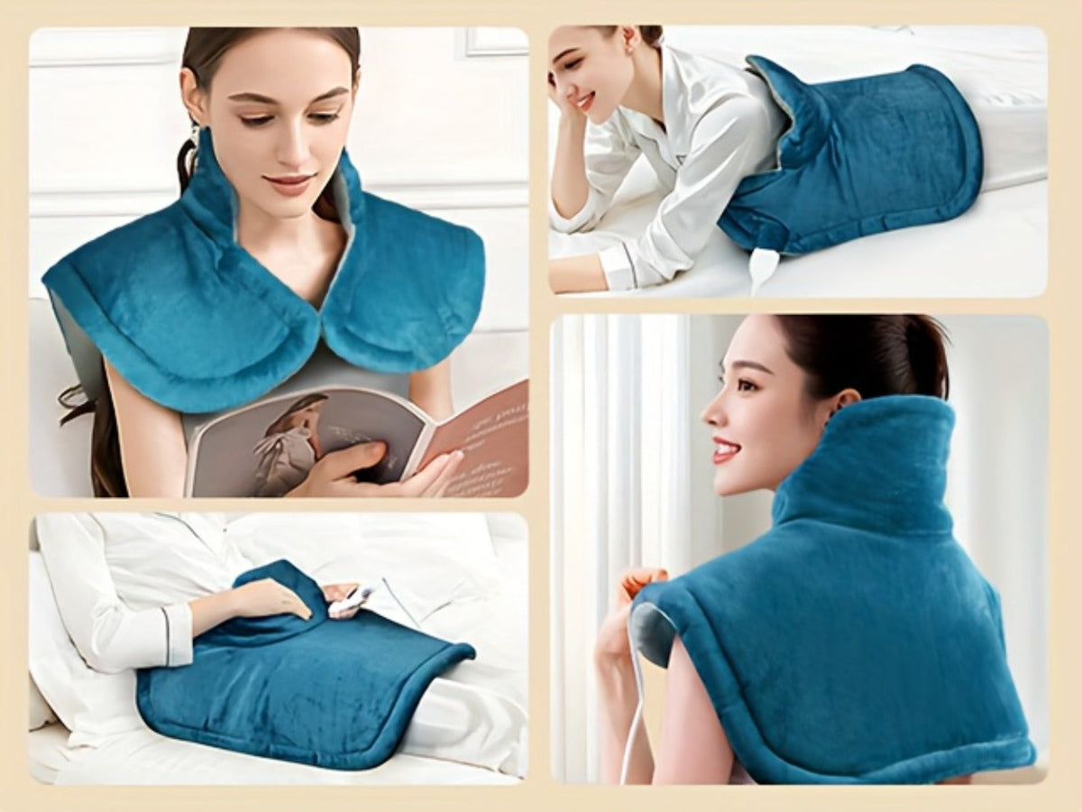 Heating Pad for Neck and Shoulders, Weighted Electric Wrap with Six Heat Settings and Automatic Shut-Off