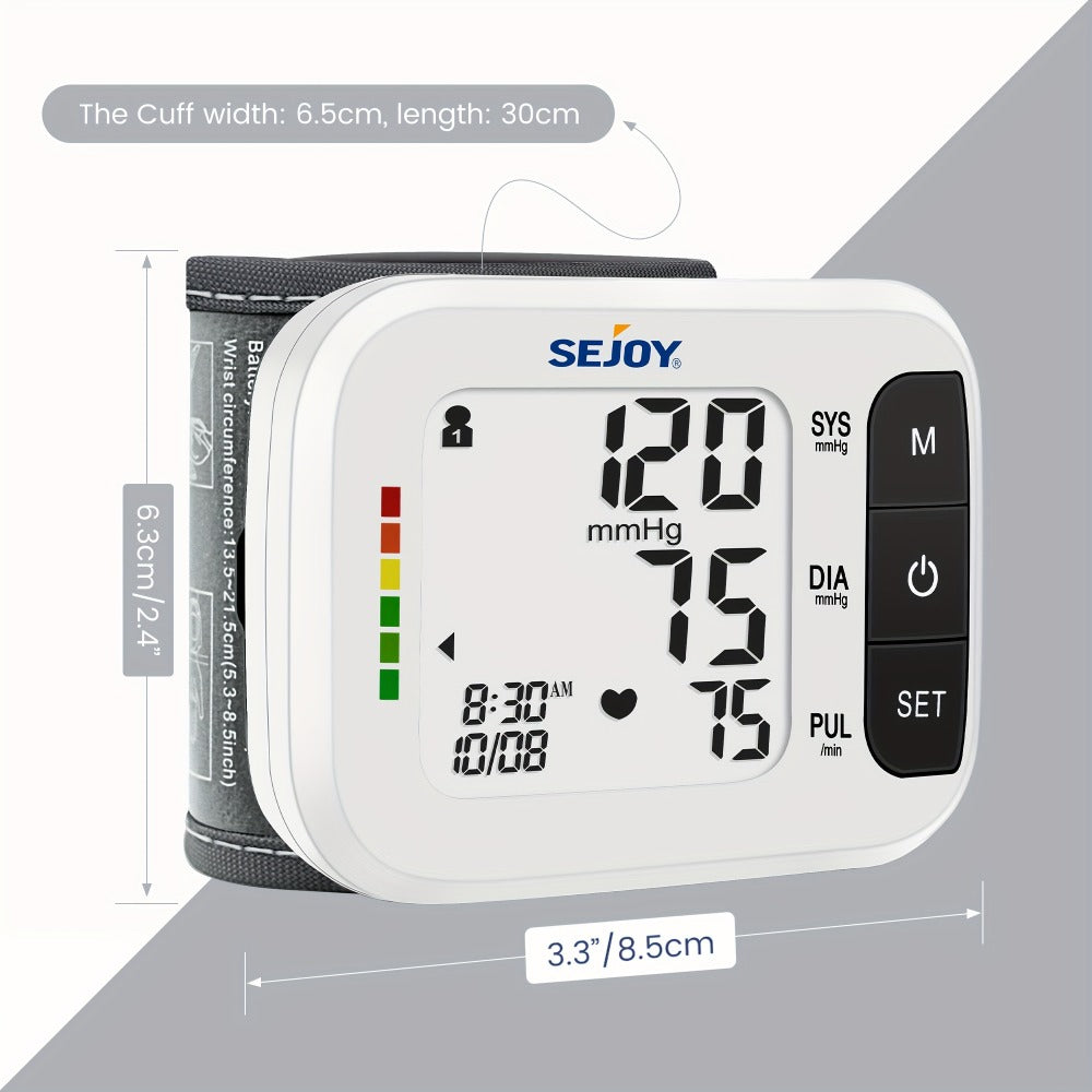 Wrist Blood Pressure Monitor, Portable & Accurate for Home Use & Travel (Blue / White / Black / Purple)