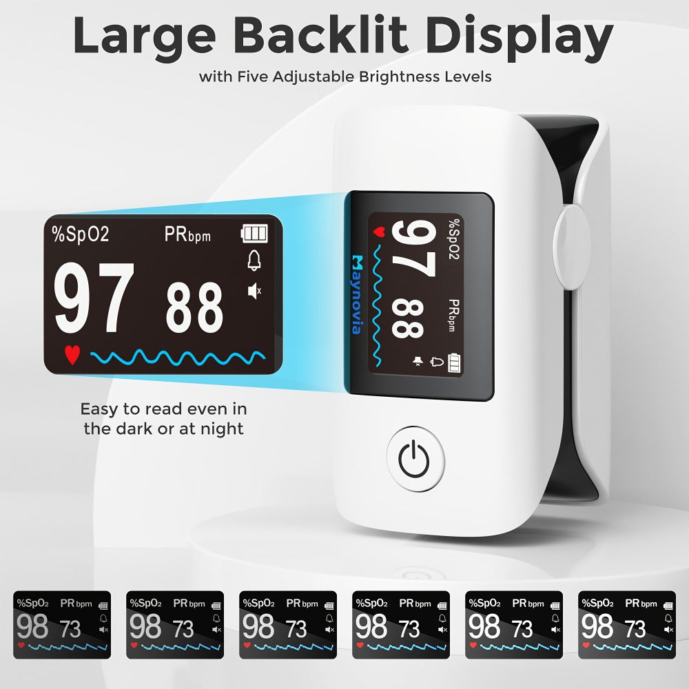 Blood Pressure Monitor, Oximeter Fingertip Digital BP Machine Home Use, Fully Automatic Hypertension Tracker
