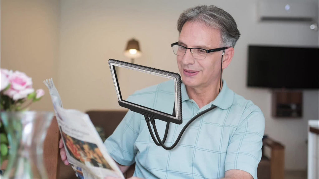 Magnifying Glass, Flexible Gooseneck Neck Wear Magnifier for Reading Sewing Repair Low Vision Elderly