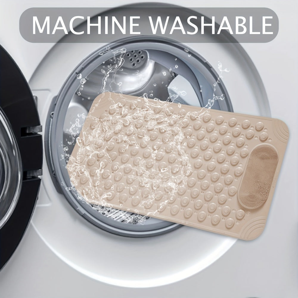 Non-Slip Bath Mat, Cushioned Shower and Tub Floor Mat with Massage Texture in Two Rectangular Sizes