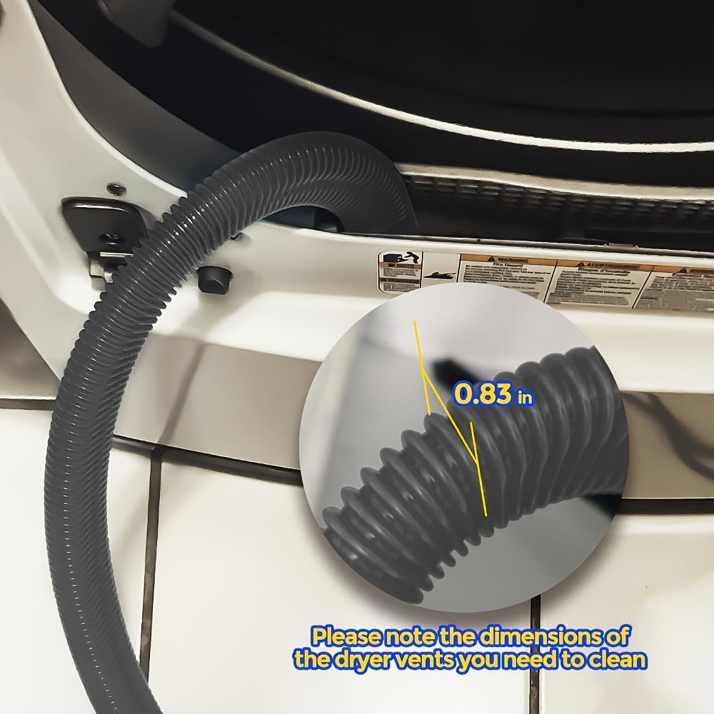 Dryer Vent Cleaning Kit, Flexible Lint Brush and Vacuum Hose Attachment Set for Dryer Duct Lint Trap Removal Home Safety