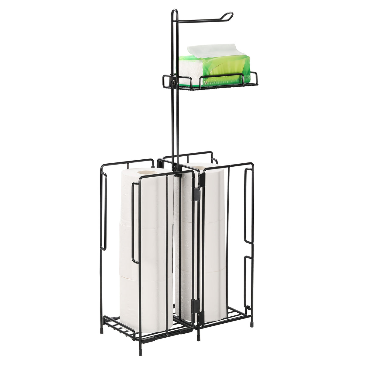 Stainless Steel Stand 3 Extra Roll Storage Modern Bathroom Organizer, Freestanding Toilet Paper Holder