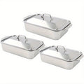 Stainless Steel Baking Trays with Lids – Large Capacity Sheet Pan Set for BBQ, Bread, Desserts, Seafood & Buffets | Family Gatherings, Outdoor Camping, Portable Food Trays