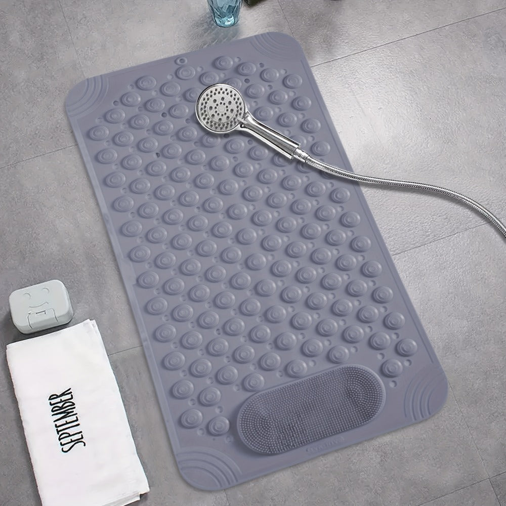 Non-Slip Bath Mat, Cushioned Shower and Tub Floor Mat with Massage Texture in Two Rectangular Sizes