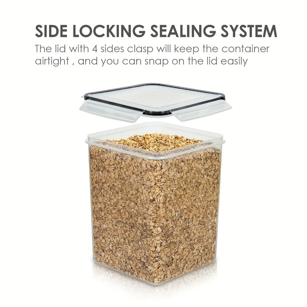 Food Storage Containers, Large Airtight Pantry Canisters 4 Pack, Lids for Flour Sugar Rice Cereal and Baking Supplies