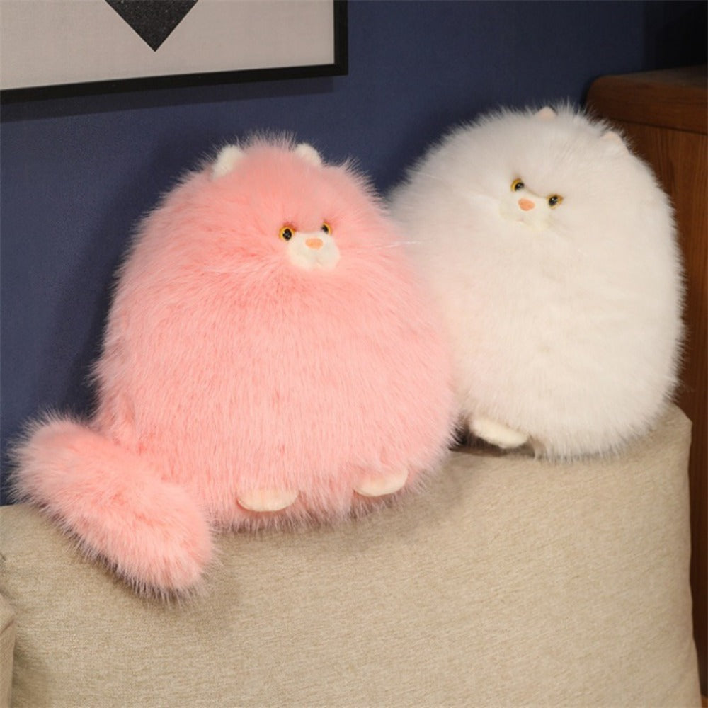 Silly Long Hair Cat Plush Pillow for Cat Lovers, Soft and Comforting for Sleep