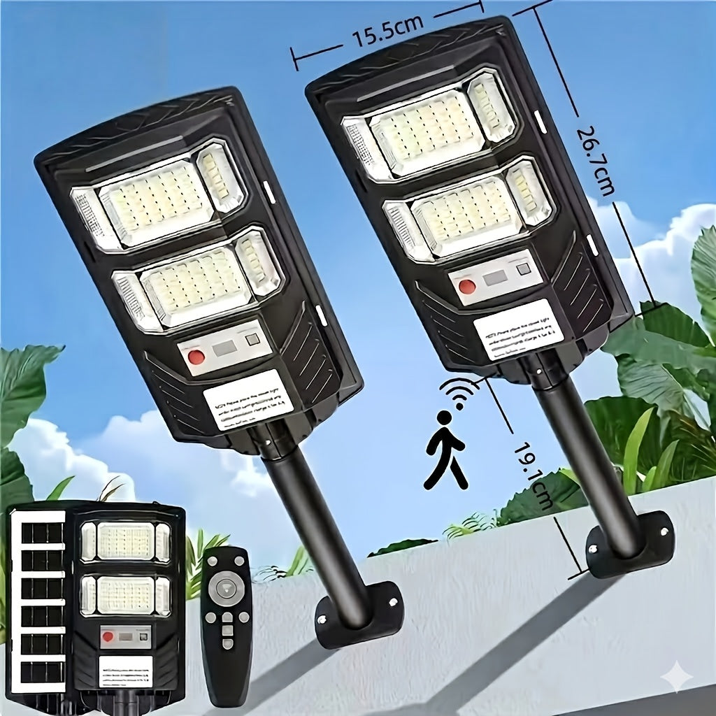 Solar Street Light, Dusk to Dawn for Commercial Area, Parking Lot & Night Security Lighting (2 or 4 Pack)