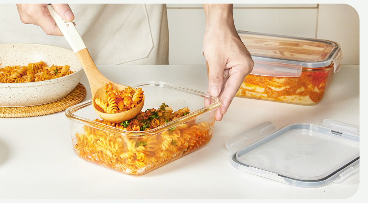 Lids 2 Pack 63oz Borosilicate Glass Meal Prep Containers, Leak-Proof Baking Dish Set, Glass Food Storage Container