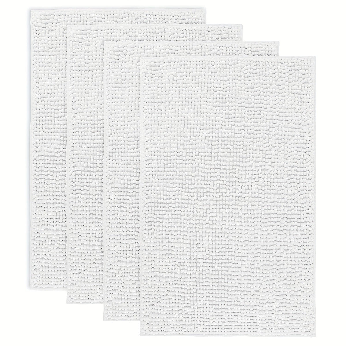 Chenille Bath Rug Extra Thick Soft Absorbent Non-Slip Bathroom Mat Machine Washable, Multiple Sizes & Colors