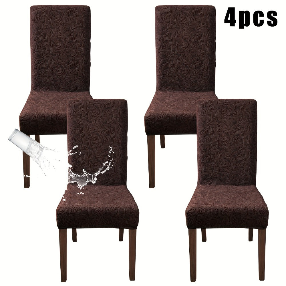 Chair Covers, Plant Print Slipcovers for Dining Room Kitchen Chairs, Elastic Parsons Chair Protector