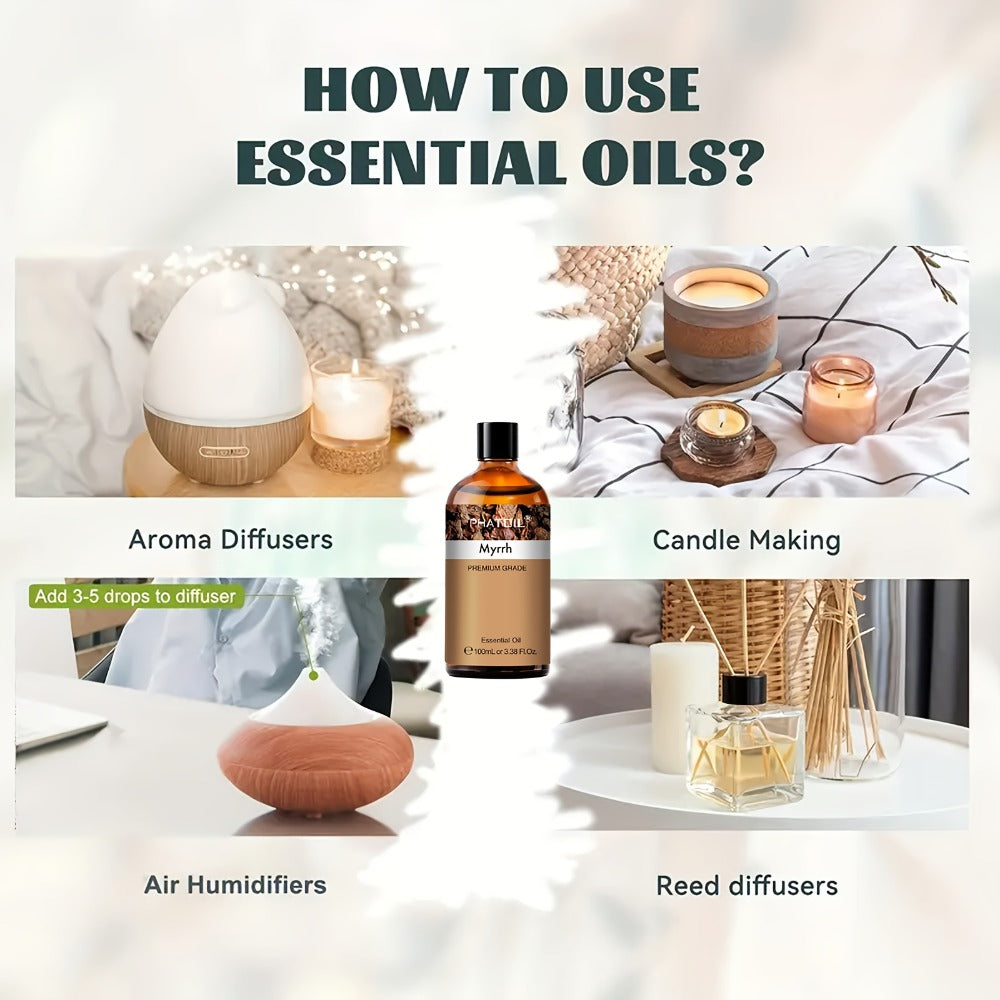 Myrrh Essential Oil for Diffuser and Candle Making (100ml Pure Undiluted Natural Oil)