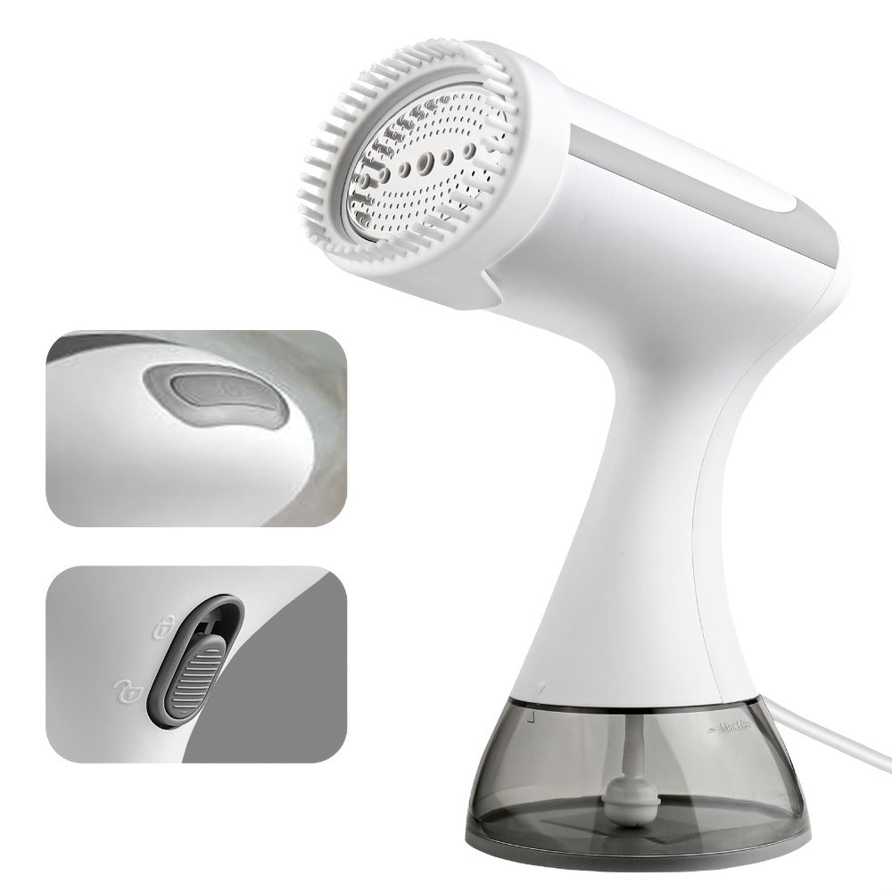 Steamer Iron For Clothes with Cleaning Brush Black White Carbon Fiber