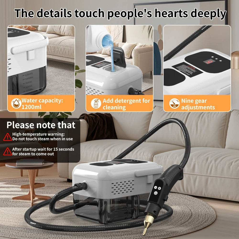 Steam Cleaner, Portable High-Temperature High-Pressure Handheld Steamer for Home, Tile & Grout Cleaning 9-Speed Adjustable