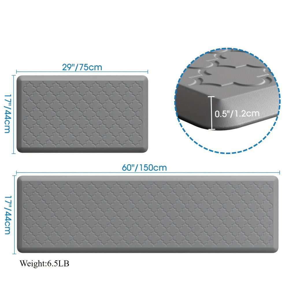 Anti Fatigue Kitchen Mat Set in a Non-Slip Design for Kitchen and Office
