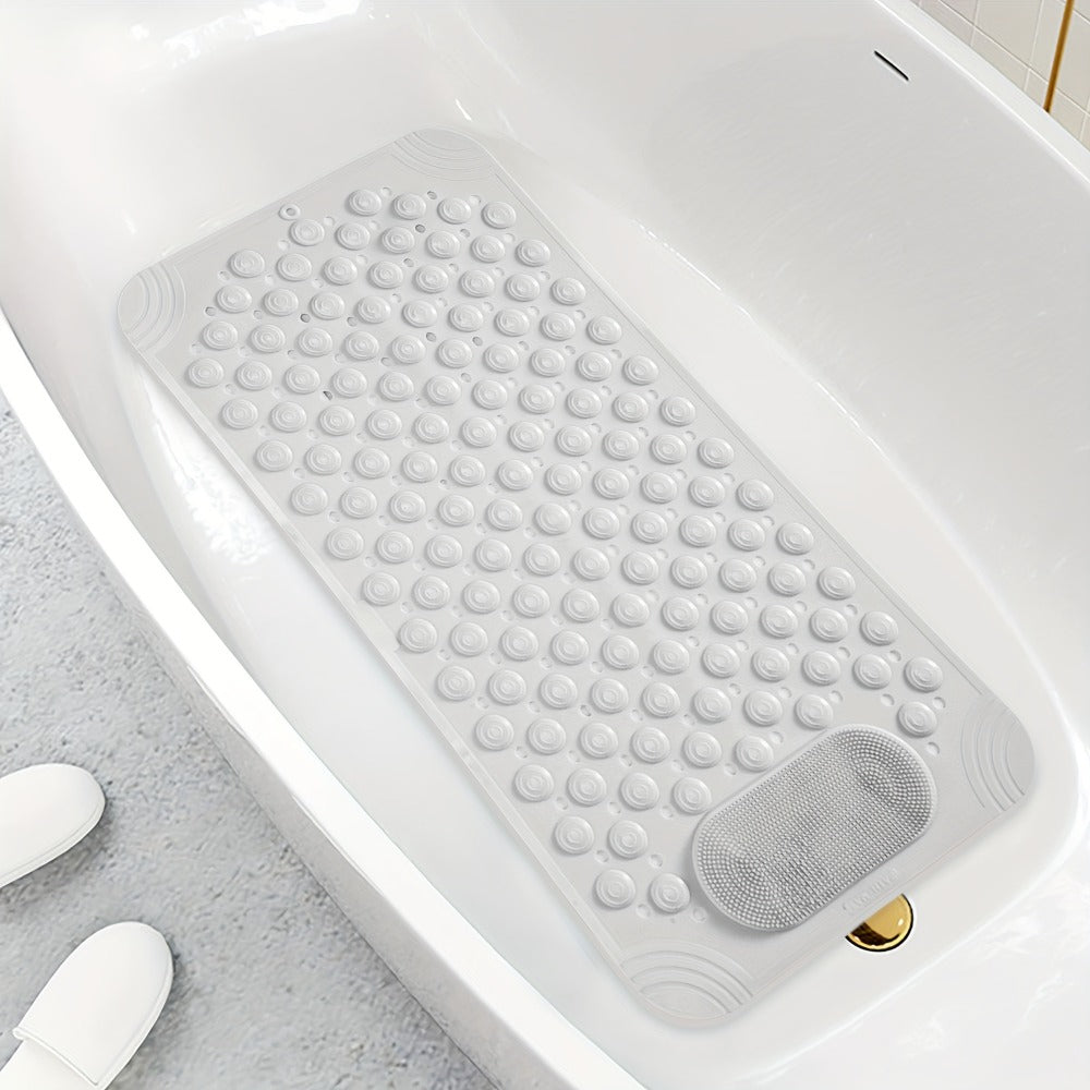 Non-Slip Bath Mat, Cushioned Shower and Tub Floor Mat with Massage Texture in Two Rectangular Sizes