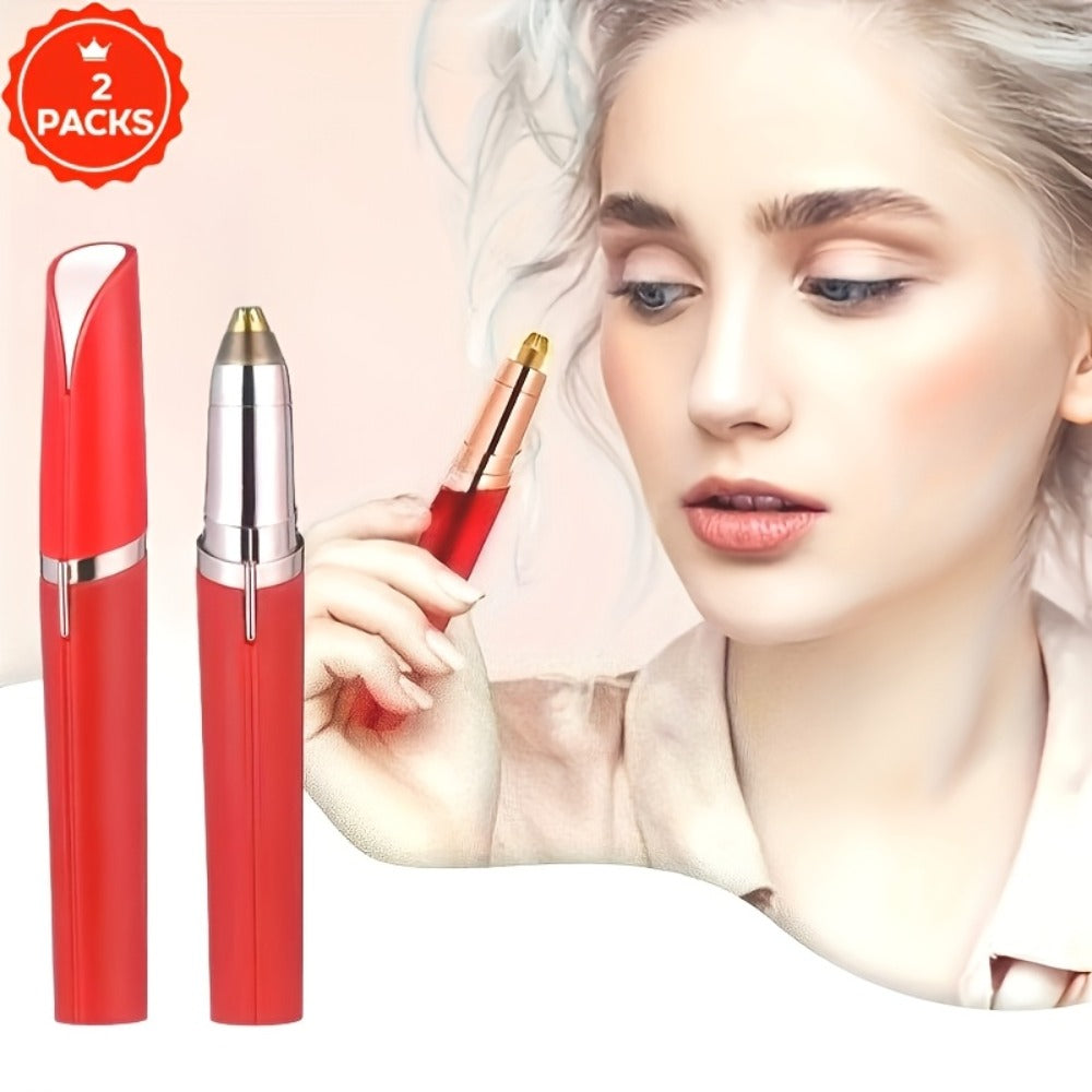 Eyebrow Trimmer: Electric for Women 2 Pack, USB Rechargeable Painless Precision Eyebrow Razor Pen