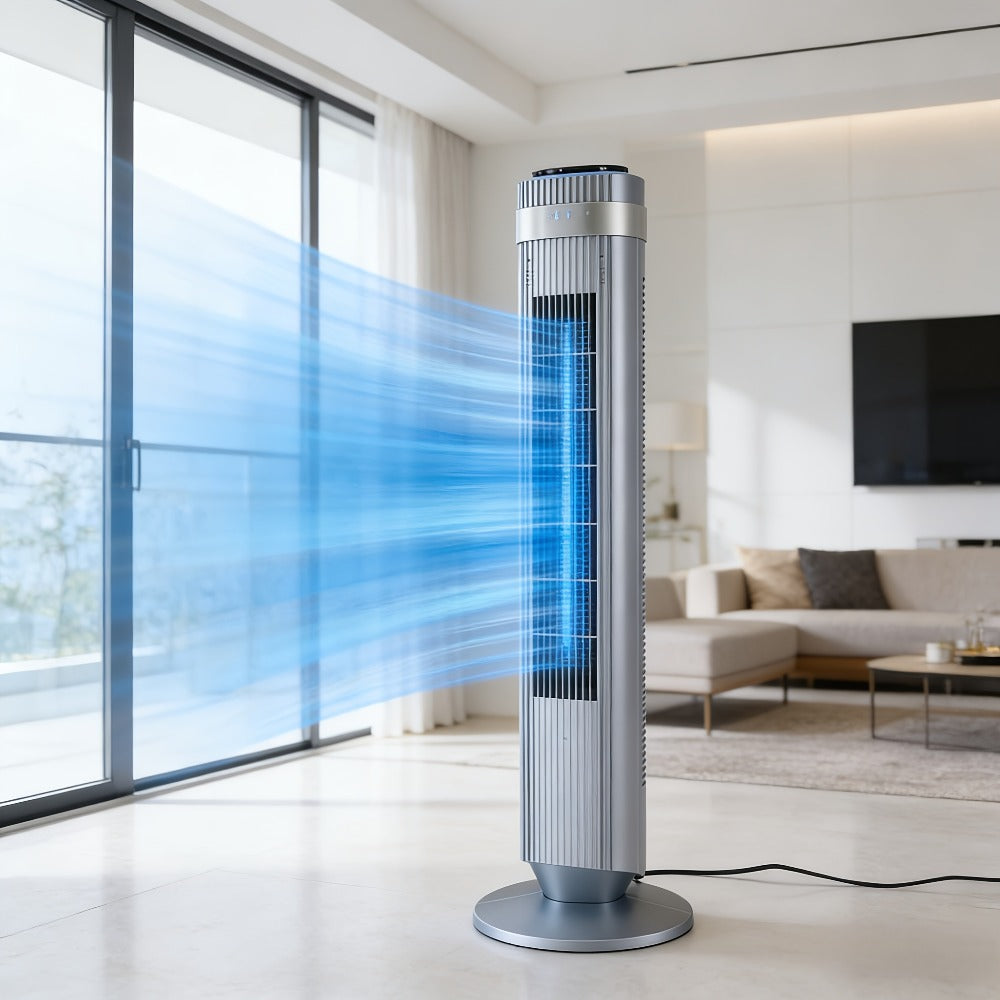 Tower Fan with LED Display 4 Speed Settings and 12-Hour Timer