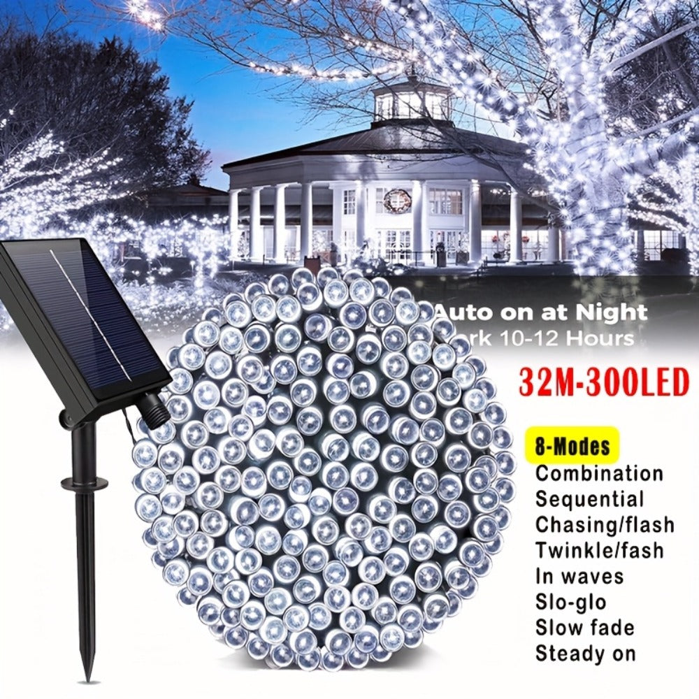 Solar String Lights in an Outdoor Design with Remote Control