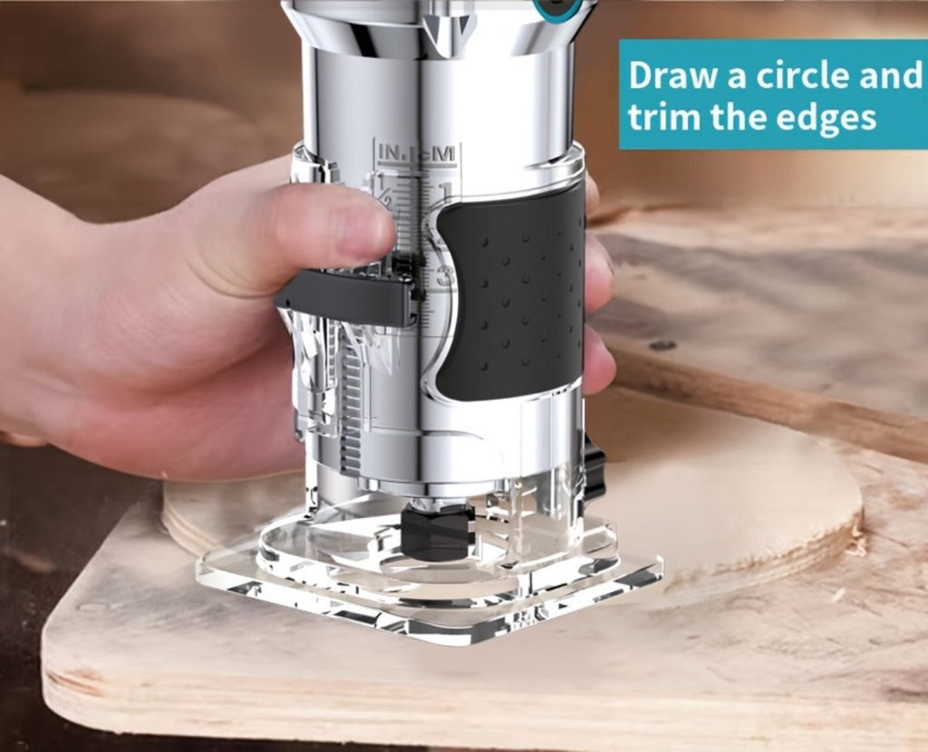 Wood Router with Wood Slotting and Optional 15pc Milling Cutter Set for Woodworking