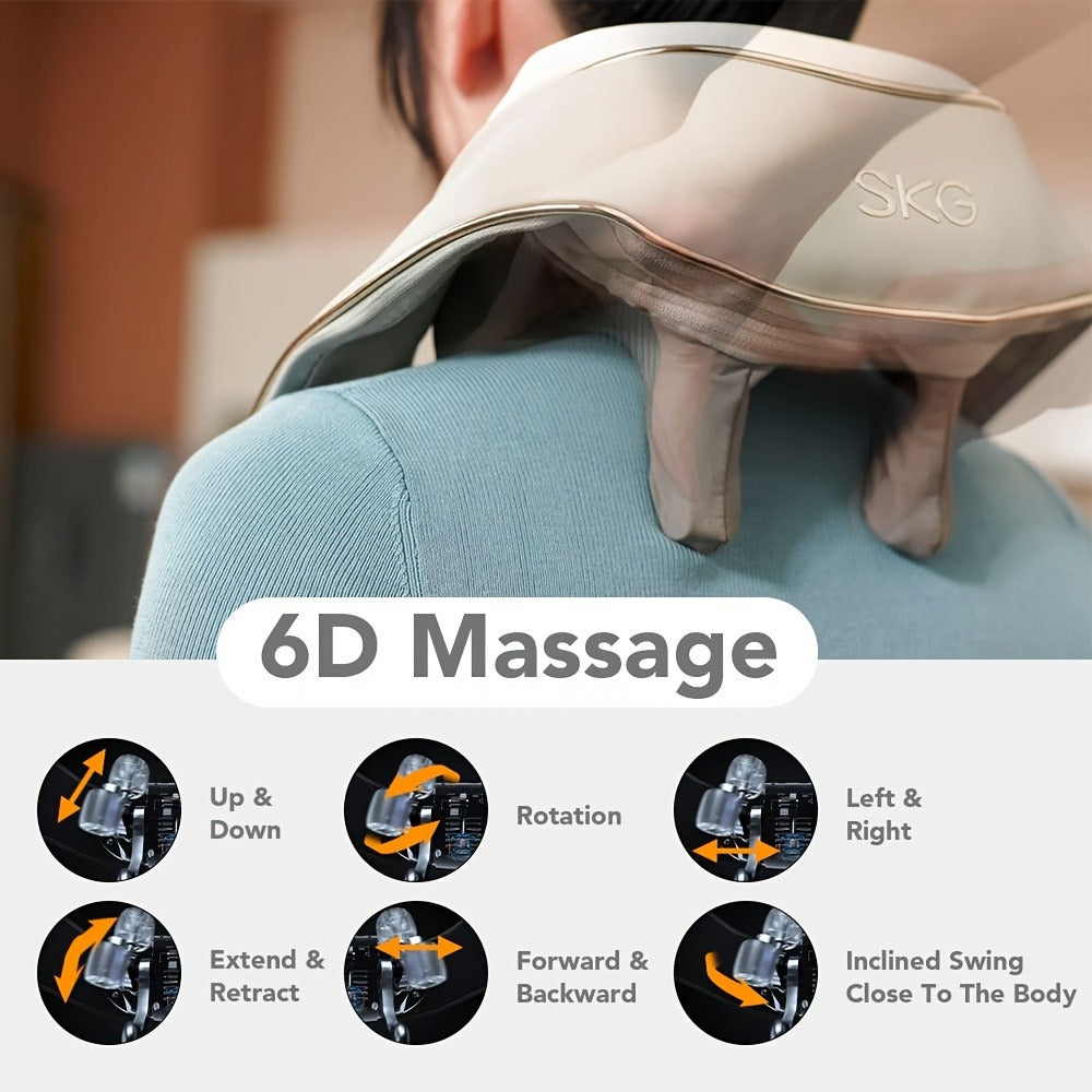 Neck Massager in a Cordless 6D Shiatsu Design for Neck and Shoulder with 9 Modes