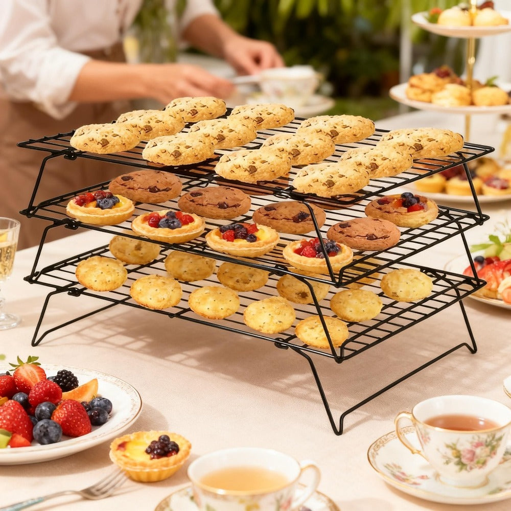 Baking Rack with 4-Position Height Adjustment for Cookies Cakes Bread