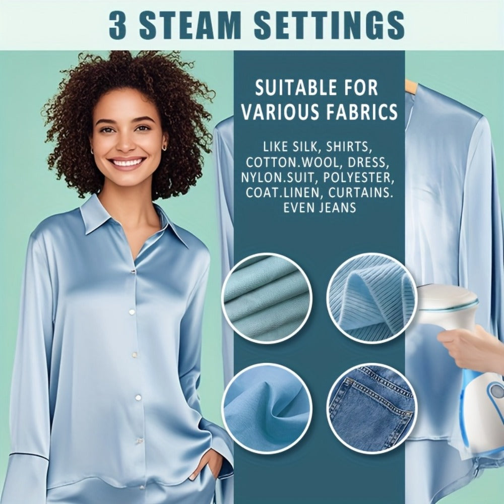 Garment Steamer, 9.47oz Removable Water Tank, Compact Mini Steam Iron for Clothes Home Travel Office