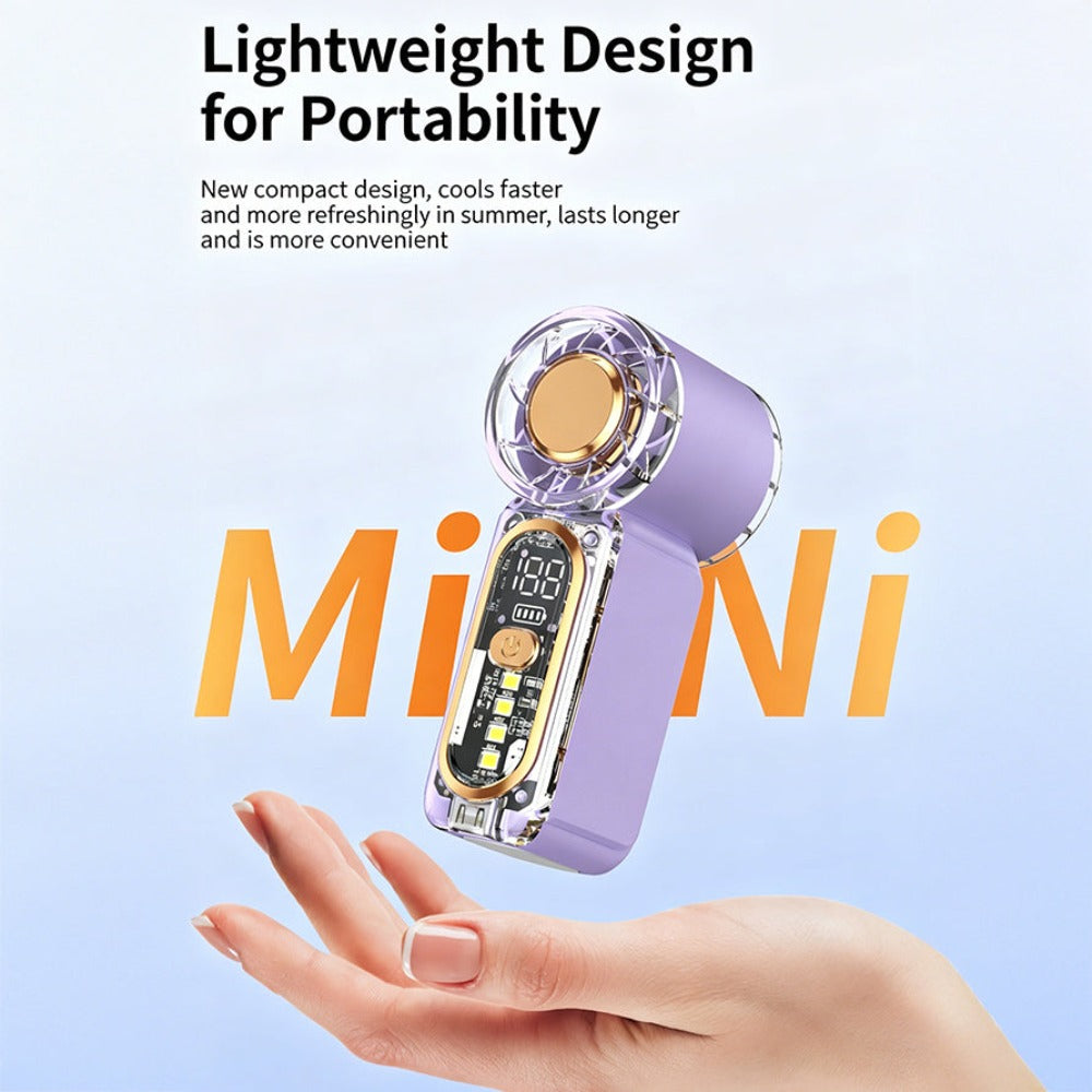 Pocket Fan (Mini Handheld 2 Pack 22000RPM Brushless Motor) with Digital Display for Camping and Travel
