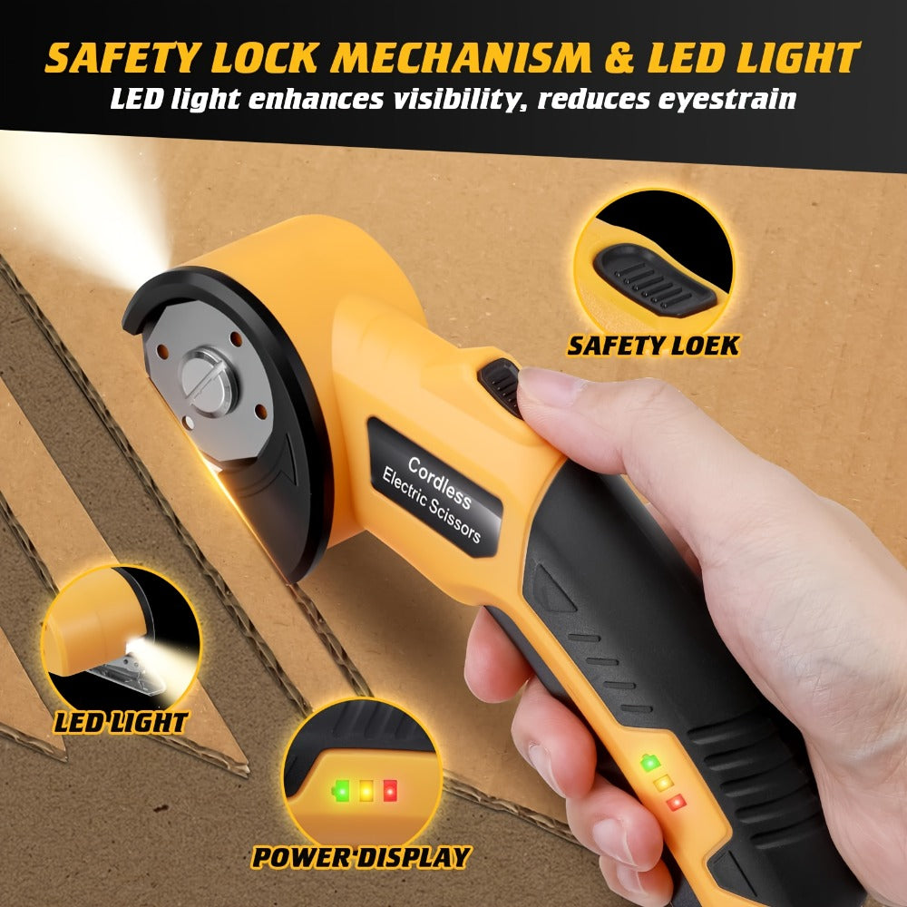Electric Scissors with Rechargeable Cordless and Battery Indicator for Fabric
