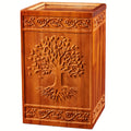 Cremation Urns for Human Ashes Adult – Wood Tree of Life Memorial Urn Box 200 Cu In for Men Women Child Burial Funeral Keepsake Holds Adult Ashes Fits Pets Cat Dog