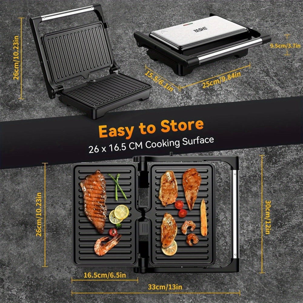Sandwich Maker with Indicator Lights for Sandwiches Steaks Waffles