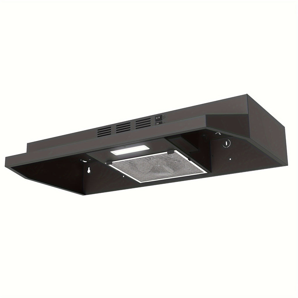 Range Hood 30 Inch Under Cabinet | Ducted & Ductless Convertible Kitchen Vent Hood with LED Light & 2-Speed Exhaust Fan, Stainless Steel – Black, White & Silver, Easy Install