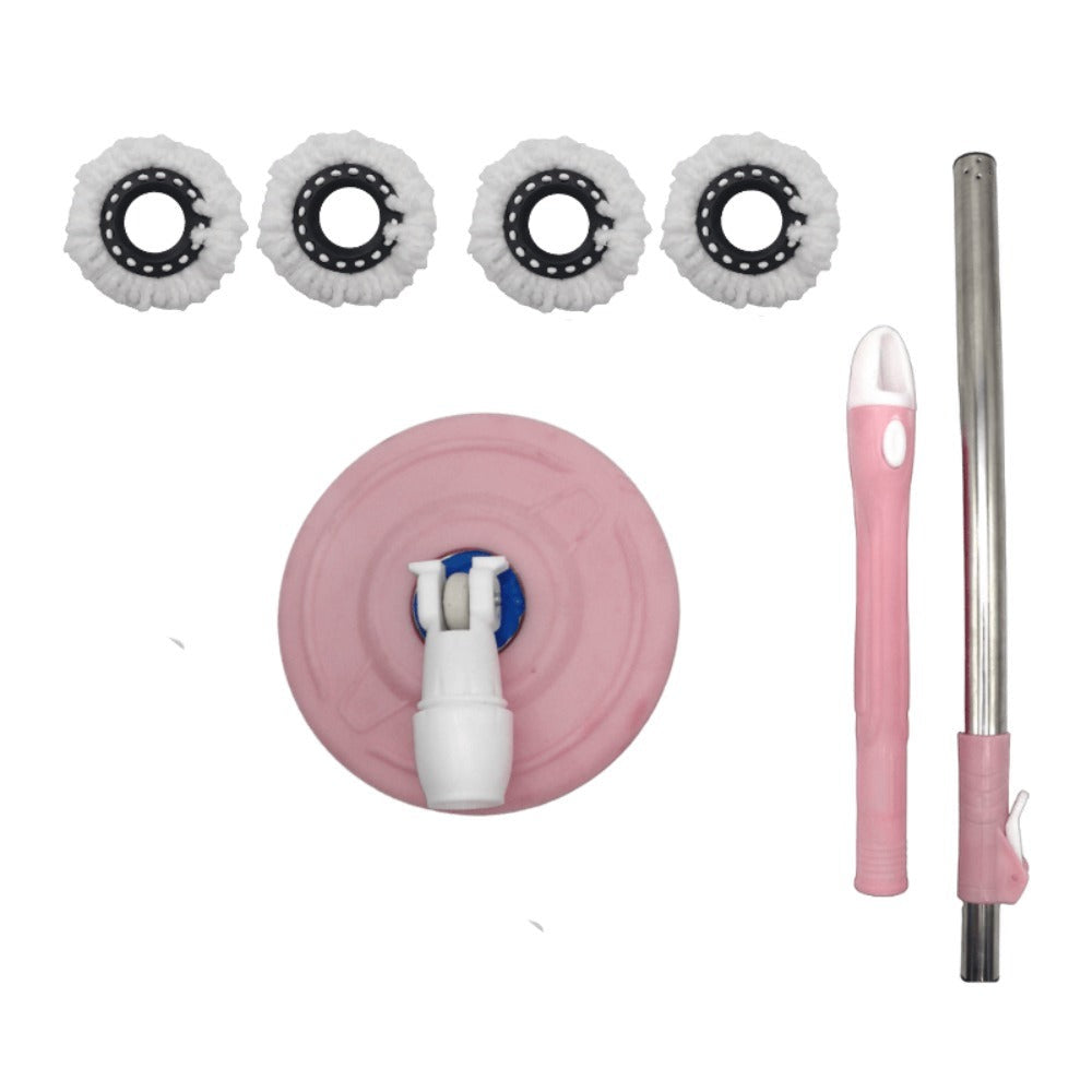 Floor Mop with 4 Microfiber Replacement Heads and Stainless Steel Adjustable Handle for Home Floor Cleaning