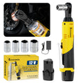 12V Electric Ratchet Wrench Set 400 RPM | 3/8" Cordless Power Ratchet Tool Kit with Variable Speed, 7 Sockets, 2.0Ah Lithium Battery & Fast Charger – Pipeline & Auto Repair