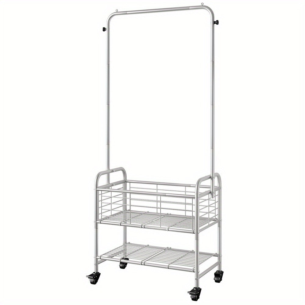 Laundry Basket, Wheels and Hanging Rack, Multifunctional Clothes Hamper for Laundry Room Bedroom Bathroom