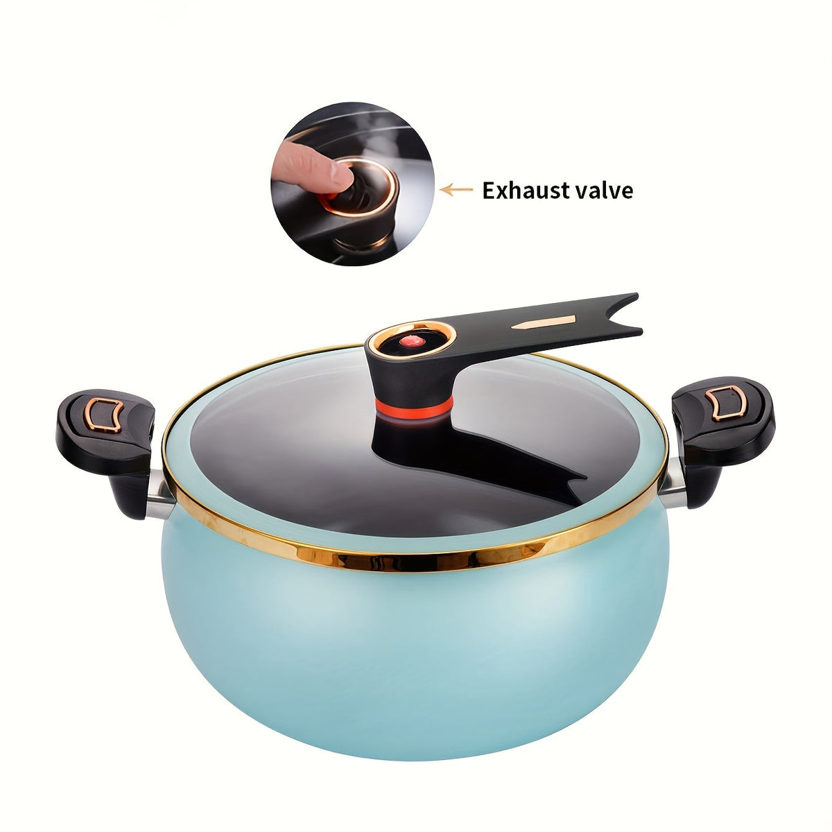8.45QT Non-Stick Ceramic Stockpot with Twist Lock Handle - Induction & Gas Compatible, Cast Iron, Home & Restaurant