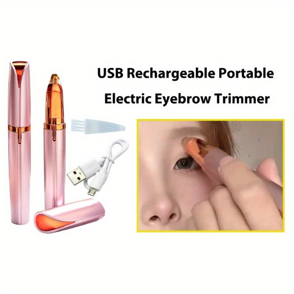 Eyebrow Trimmer: Electric for Women 2 Pack, USB Rechargeable Painless Precision Eyebrow Razor Pen