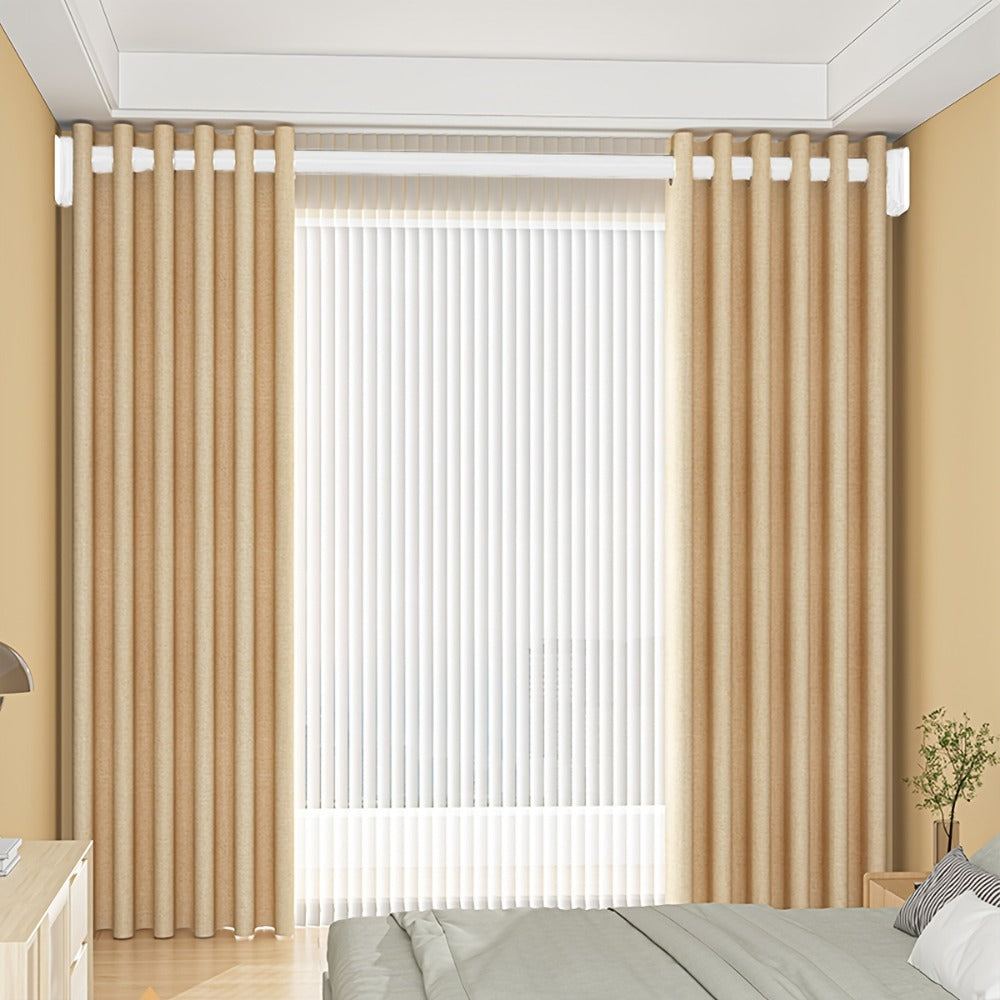 Curtain Rod, 33mm Steel Telescopic Tension Rod with Adjustable Length and No-Drill Installation for Large Windows