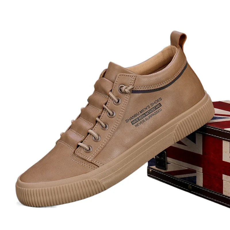 Men's Leather Casual Board Shoes | Soft Sole Anti-Slip Driving Shoes