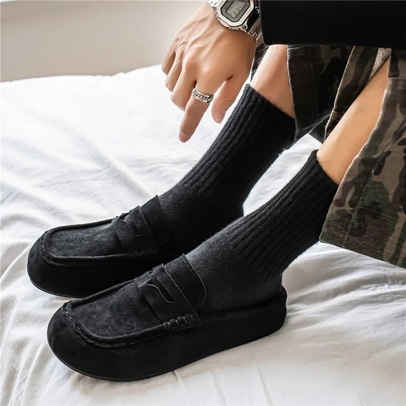 Men's Leather Half Slippers | Lazy Slip-On Driving Shoes Breathable Walking Loafers