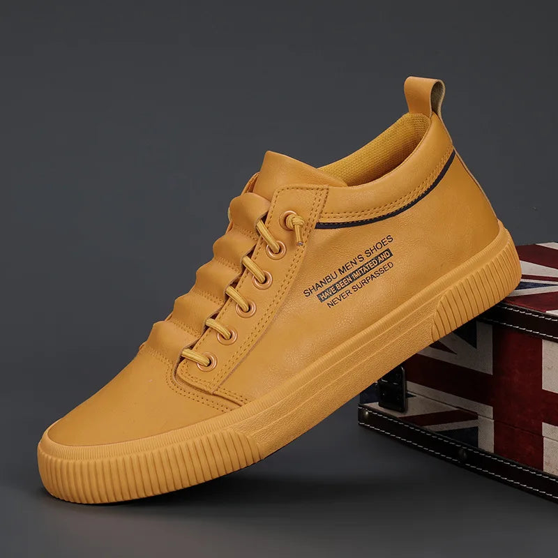 Men's Leather Casual Board Shoes | Soft Sole Anti-Slip Driving Shoes