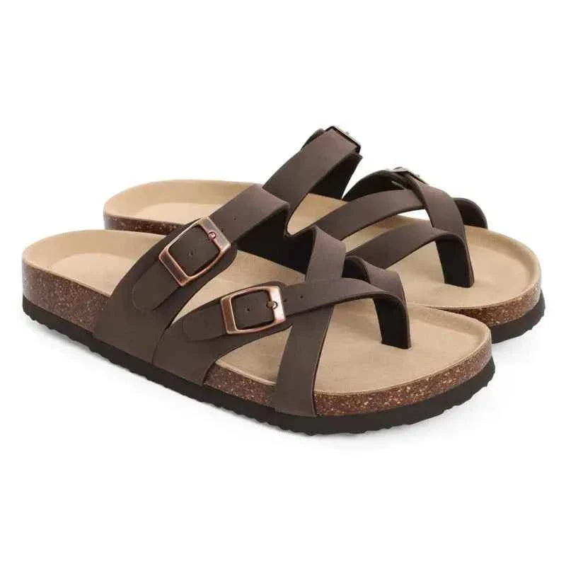 Crestar Women's Cork Footbed Clogs & Sandals | Adjustable Buckle Beach Slippers