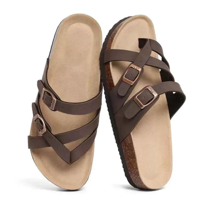 Crestar Women's Cork Footbed Clogs & Sandals | Adjustable Buckle Beach Slippers