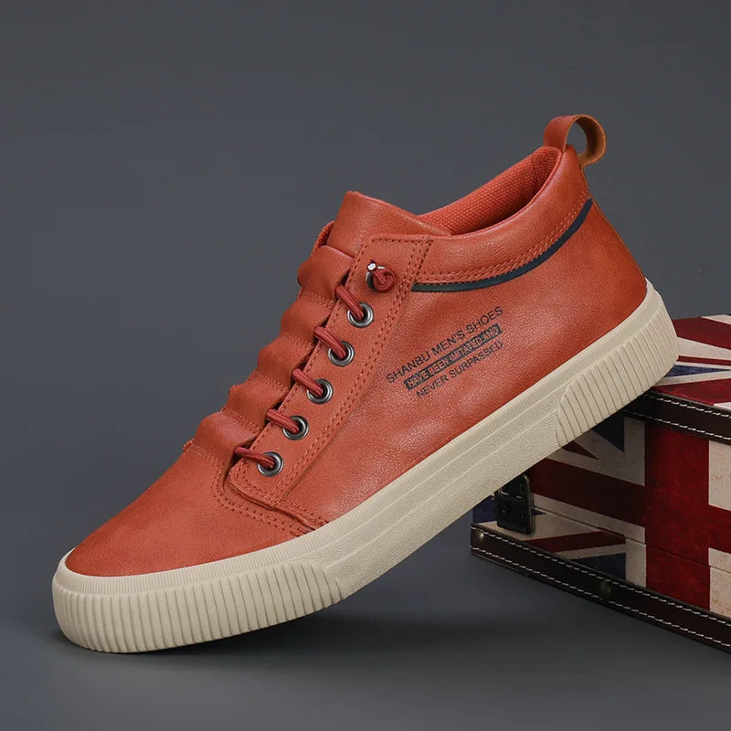 Men's Leather Casual Board Shoes | Soft Sole Anti-Slip Driving Shoes