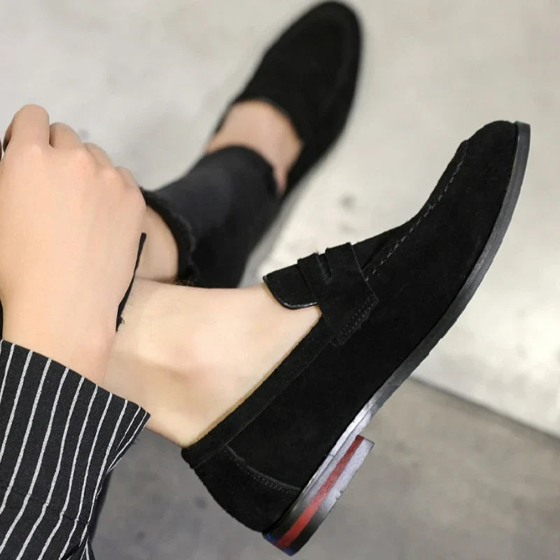 Men's Suede Loafers | Slip-On Dress Shoes for Wedding Business & Formal Events
