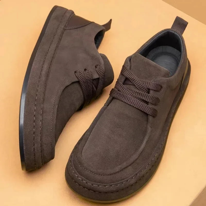 Men's Brown Suede Casual Walking Shoes | Fashionable Durable Comfort Footwear